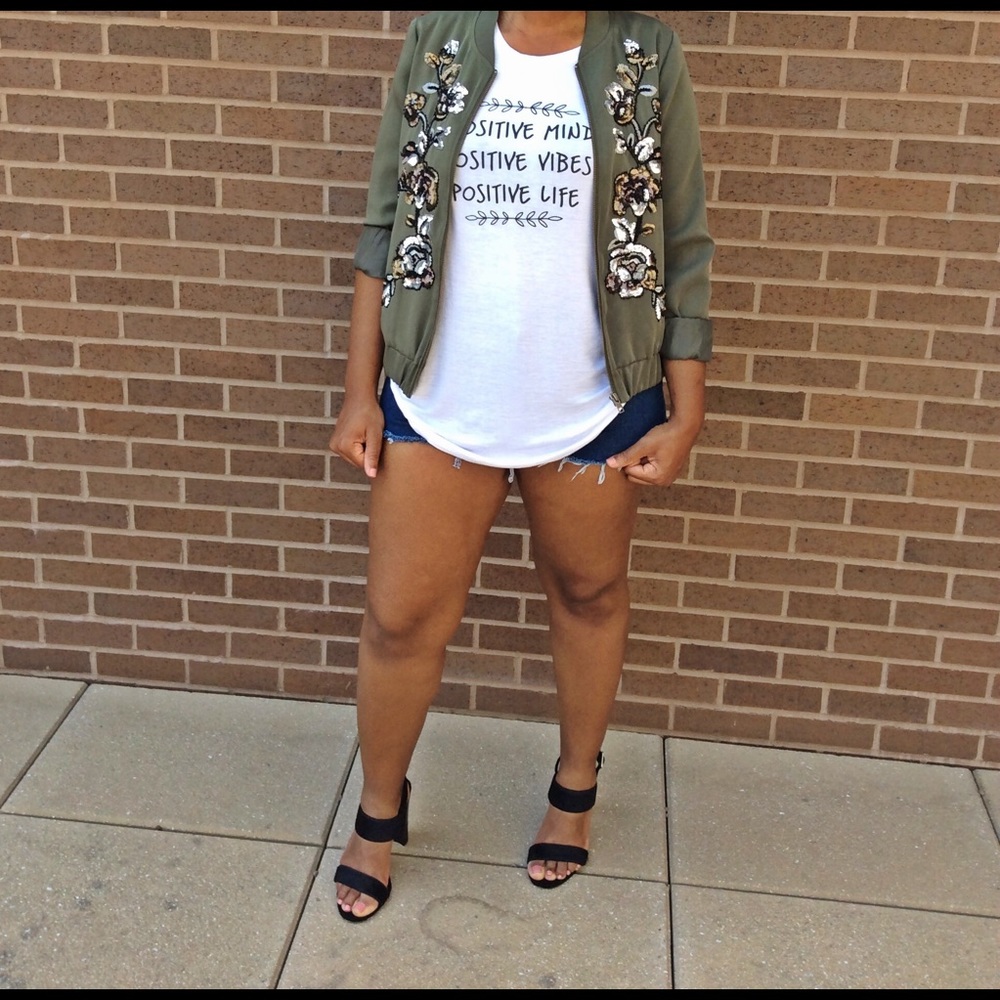 Sequins Green Bomber Jacket